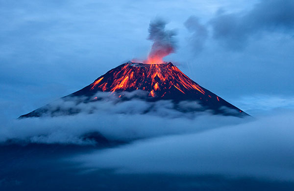 Volcán tungurahua en Baños
